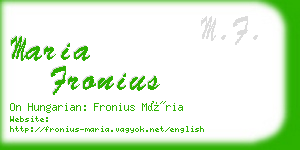 maria fronius business card